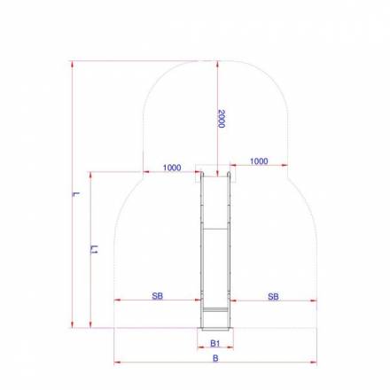 Dreischichten Metallrutsche PH=175cm, B=50cm