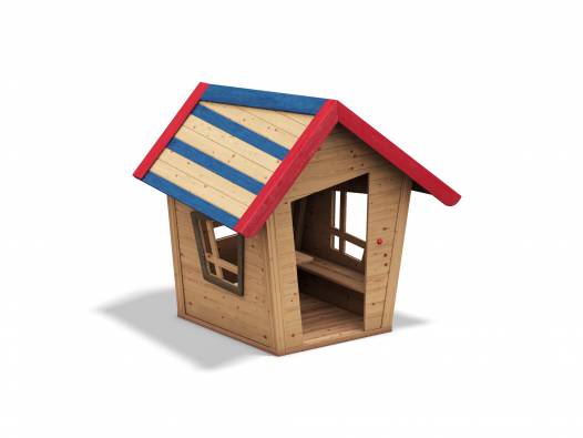 Zwergenhaus natur oder farbig inkl. einer Sitzbank und Tisch