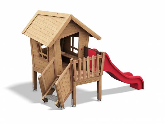 Zwergenhaus Natur mit Rutschbahn