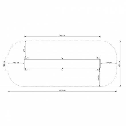 Gummi-Wackelband 8,00 m Pfosten Metall / Gummiband mit Stahleinlage