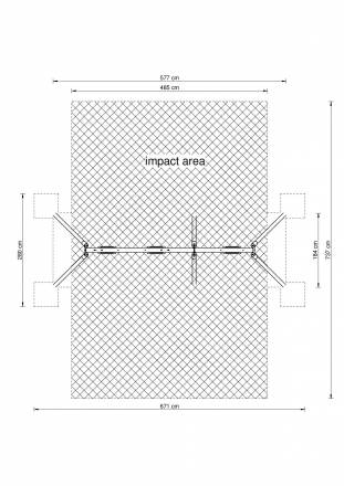 Dreifachschaukel Metall/Metall AH 2,20 m oder 2,60 m inkl. Schaukelsitzen