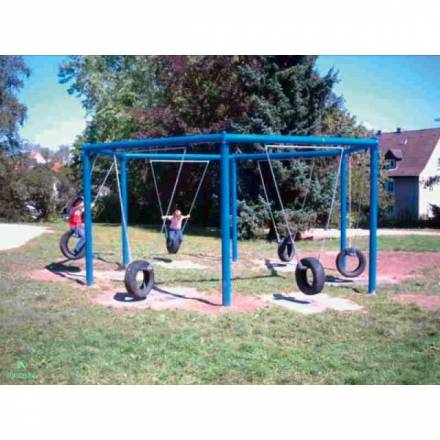 SECHSECKSCHAUKEL,Metall verz. inkl. Reifen-Sitzen