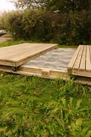 Sandkasten Holz 3,0 x 3,0 m mit Deckel