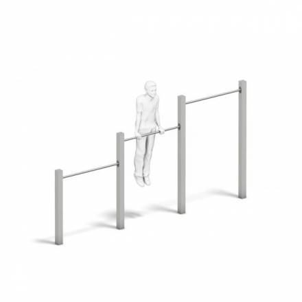 Dreier-Reck, Metall verz. Reckstangen 0,80/1,30/1,80 m hoch