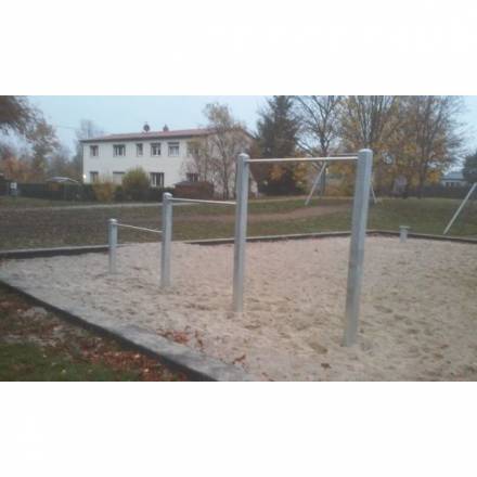 Dreier-Reck, Metall verz. Reckstangen 0,80/1,30/1,80 m hoch