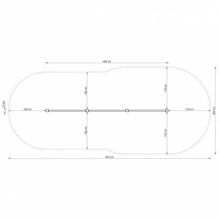 Dreier-Reck, Metall verz. Reckstangen 0,80/1,30/1,80 m hoch
