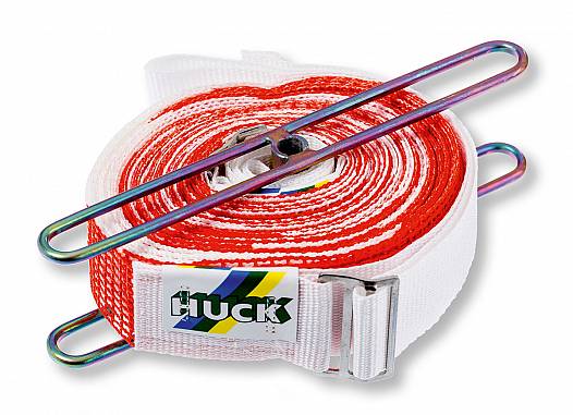 Faustball-Band aus Polyethylen, ca. 5 cm breit, 19,80 m lang, rot/wei