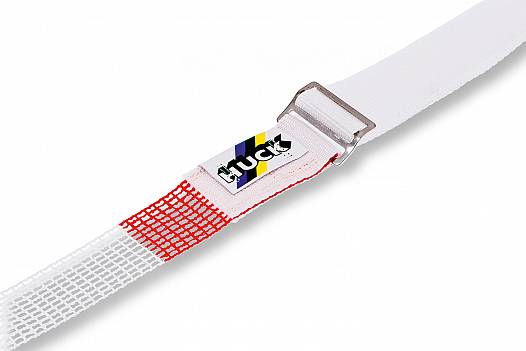 Faustball-Band aus Polyethylen, ca. 5 cm breit, 19,80 m lang, rot/wei