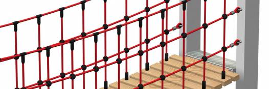 Netzgelnder fr Holz- oder Gummibodenlaufstege, per lfd.m