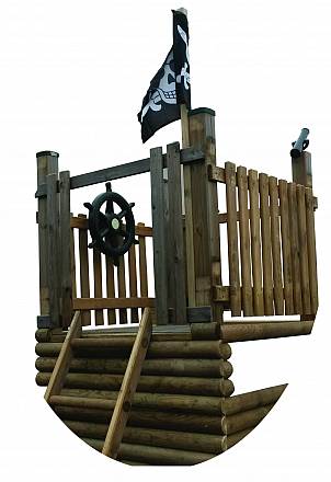 Piratenschiff mit Fahnenmast