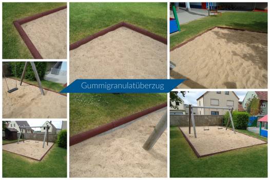 Gummigranulat�berzug f�r Beton Rabatten 80 mm