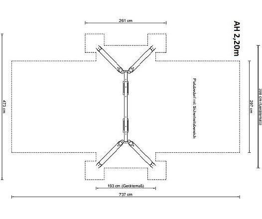 Doppelschaukel Holz/Metall AH 2,20 m und 2,60 m inkl. Schaukelsitzen