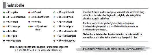 Jugend-Fuballtornetz (1 Paar) aus Polypropylen, hochfest, ca. 4 mm stark, Maschenform quadratisch 120 mm, 1- oder 2-farbig