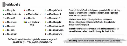 ko-Jugend-Fuballtornetz (1 Paar) aus PLA (Polymilchsure), hochfest, ca. 4 mm stark, Maschenform quadratisch 120 mm