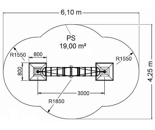 Kletterspiel 3er-Leiter, Fun-Parcours