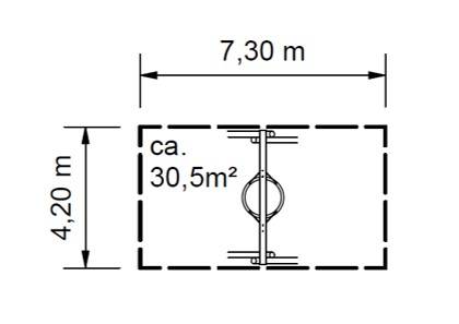 Schaukelgestell aus Robinie Aufhngehhe 2,20 m und 2,50 m