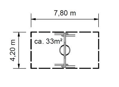 Schaukelgestell aus Robinie Aufhngehhe 2,20 m und 2,50 m