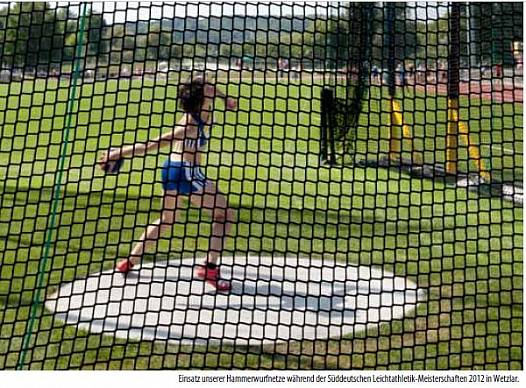 Hammerwurf-Schutznetz, fr Gitterhhe von 7 auf 10 m, quadratische Maschen