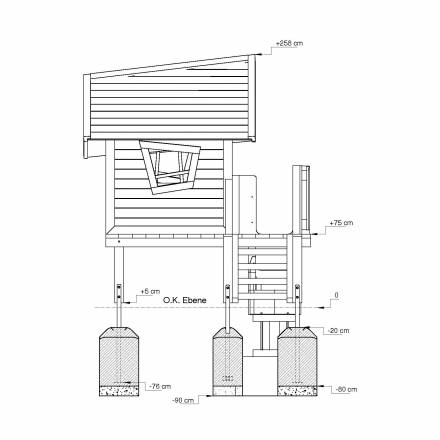 Zwergenhaus farbig mit Rutschbahn