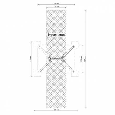 Einfachschaukel fr Erwachsene Holz/Metall AH 3,00 m