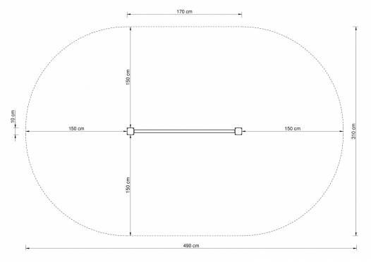 Einfach-Reck, Hhe 1,30 m Metallpfosten verzinkt