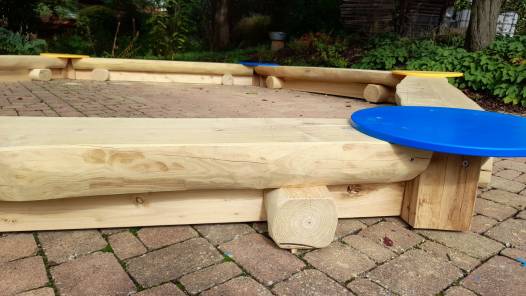 Halbstamm-Sandkasten 6-Eck, mit Eckverbindungen