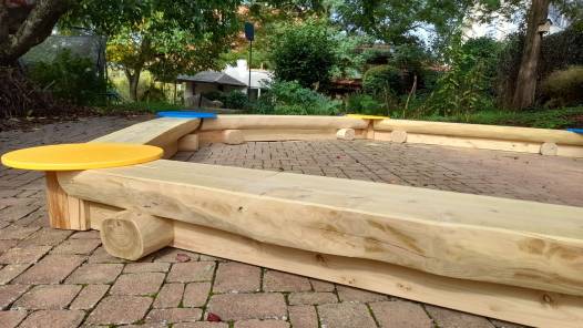 Halbstamm-Sandkasten 6-Eck, mit Eckverbindungen