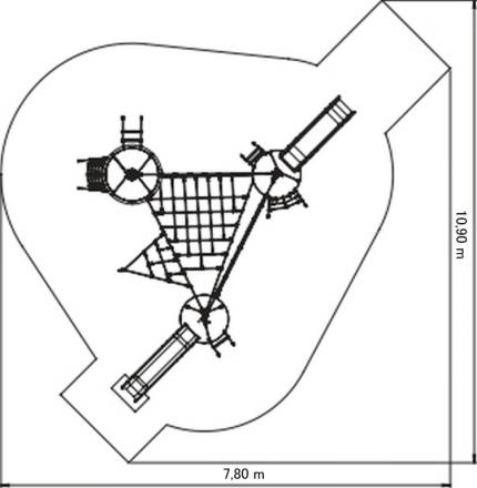 3er-Parcours mit Rutsche