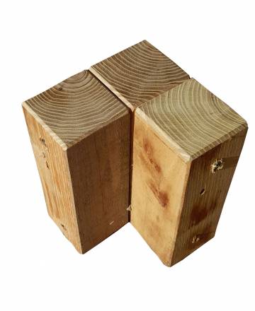 Halbstamm-Sandkasten Rechteck, mit PE-Eckverbindungen 90