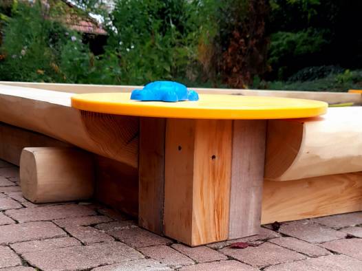 Halbstamm-Sandkasten Rechteck, mit PE-Eckverbindungen 90