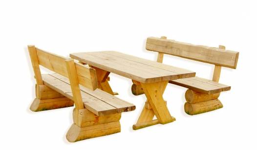 Erwachsenen-Garnitur (Tisch und Bnke im Set) 170 cm montiert