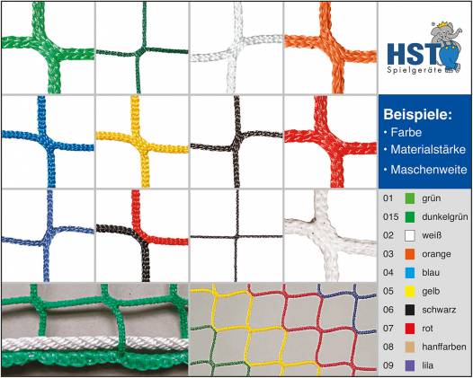 Schutznetz aus Polypropylen,  2,3 mm, Maschenweite 120 mm
