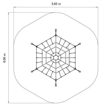 Spinnennetz „Steindorf“, Stahlpfosten