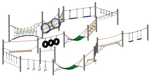 Standpfosten Stahl/Robinie, Fun Parcours