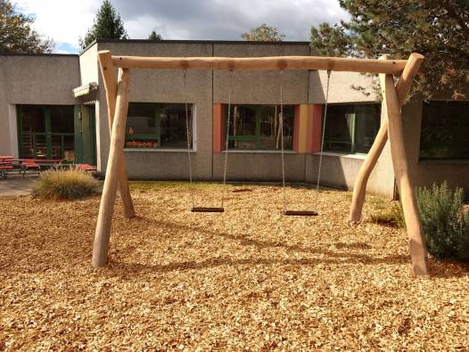 2-Platz Schaukelgestell, Doppelschaukel aus Robinie inkl. 2 Sicherheitsschaukelsitzen AH 2,20 m, AH 2,50 m