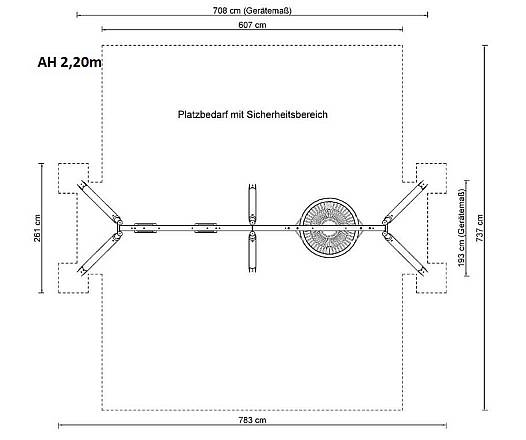 Kombischaukel mit Vogelnest Holz/Metall AH 2,20 m und 2,60 m