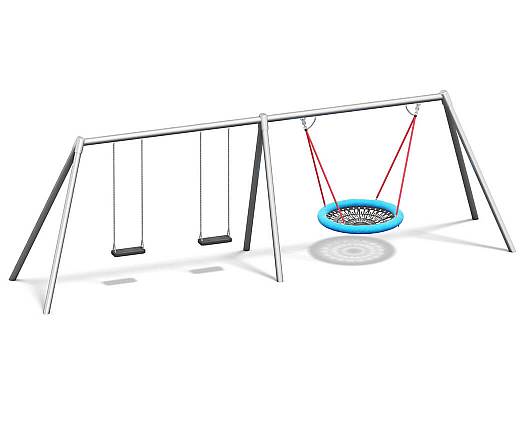 Kombischaukel mit Vogelnest Metall/Metall AH 2,20 m und 2,60 m