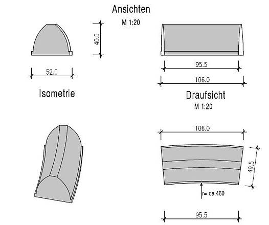 Mittelteil-Rohling fr Mosaikschlange gebogen