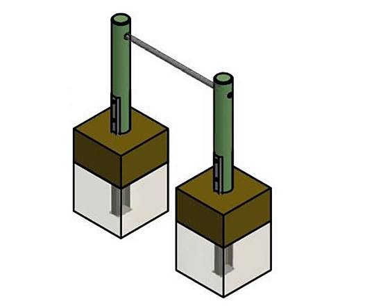 Reck 1-fach, Einzelreck Robinie