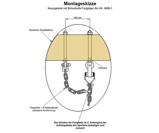 Kreuzgelenk inkl. Fanglager, fr Vogelnest-Schaukel