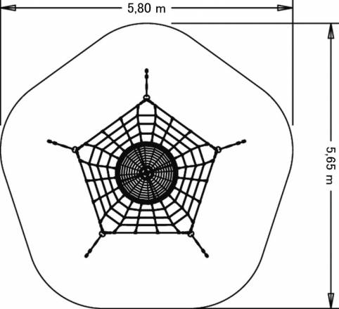 Seilnetz-Pyramide Dino Mini Kletterpyramide zum Einbetonieren