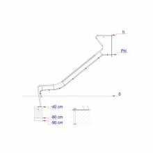 Dreischichten Metallrutsche PH=250, B=100cm