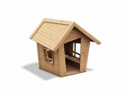 Zwergenhaus natur oder farbig inkl. einer Sitzbank und Tisch