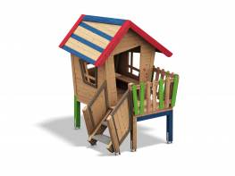 Zwergenhaus farbig mit Veranda