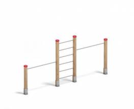 Sprossenwand -Holz- mit 2 Recks