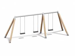 Dreifachschaukel Holz/Metall AH 2,20 m oder 2,60 m inkl. Schaukelsitzen