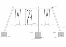 Dreifachschaukel Metall/Metall AH 2,20 m oder 2,60 m inkl. Schaukelsitzen