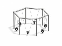 SECHSECKSCHAUKEL,Metall verz. inkl. Reifen-Sitzen