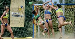 Beach-Handball-Tornetz aus Polypropylen (1 Paar), ca. 4,75 mm stark, hexagonale Maschenstellung