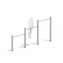 Dreier-Reck, Metall verz. Reckstangen 0,80/1,30/1,80 m hoch